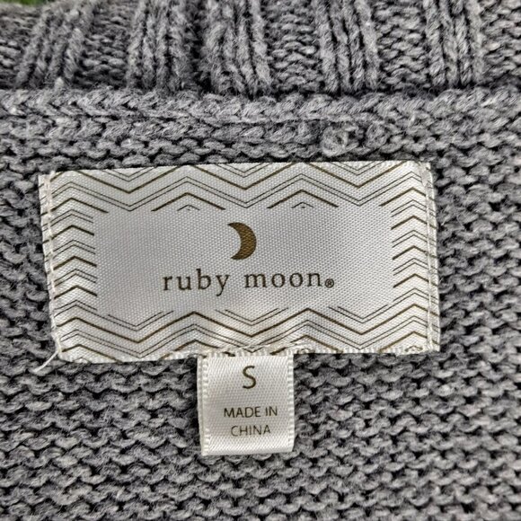 Ruby Moon Size Small Two Tone Gray Open Cardigan Sweater Tunic Length EUC - Picture 7 of 10